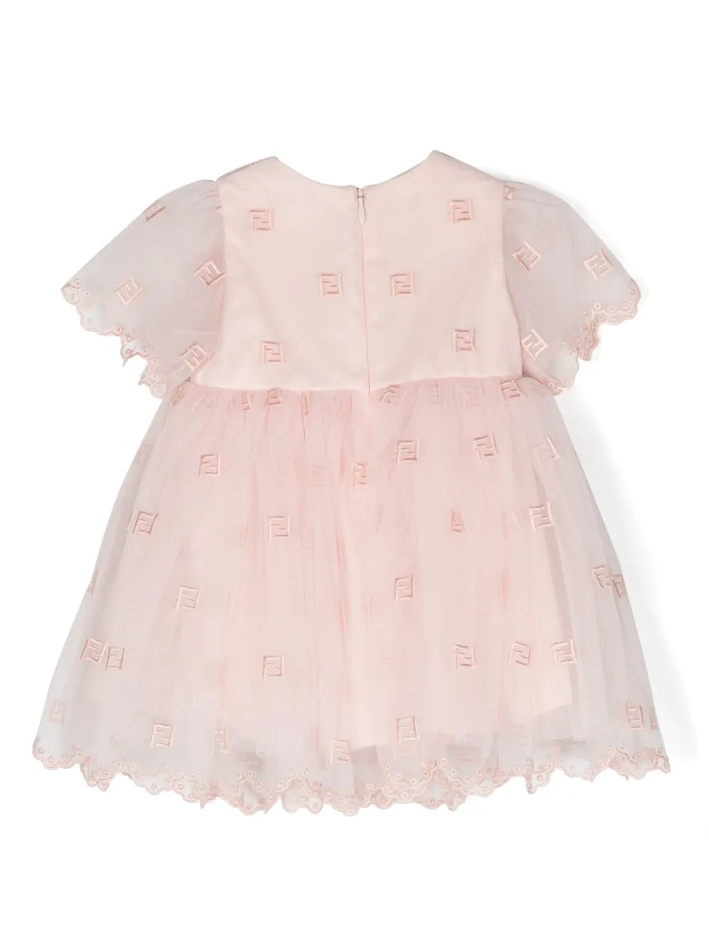 Fendi Kids Jurk met borduurwerk - Roze
