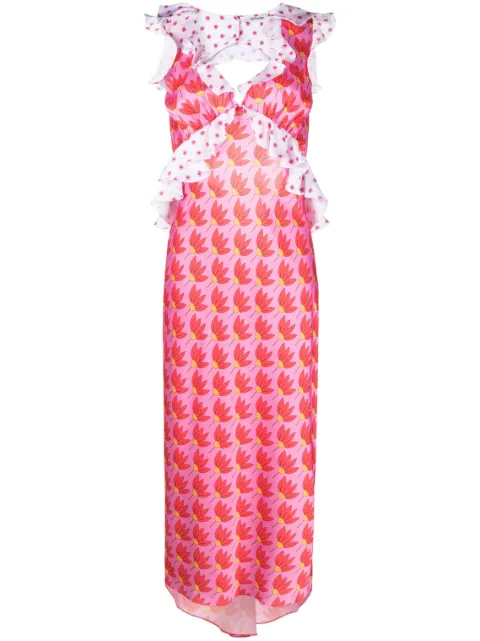 Parlor Summer Breeze ruffle-trim printed dress