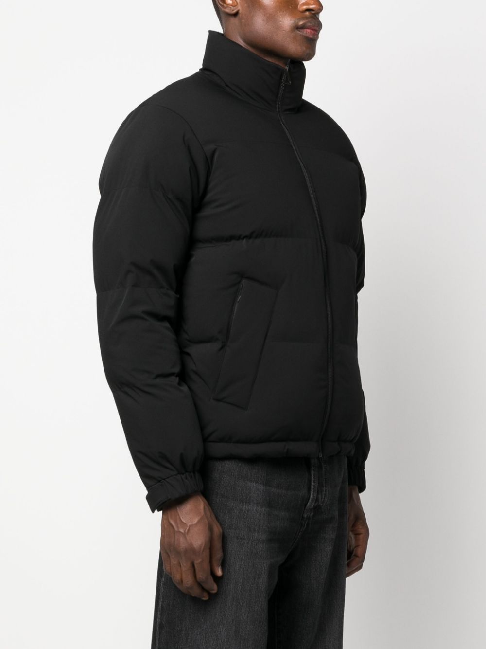 Shop Sandro Zip-up Padded Jacket In Black