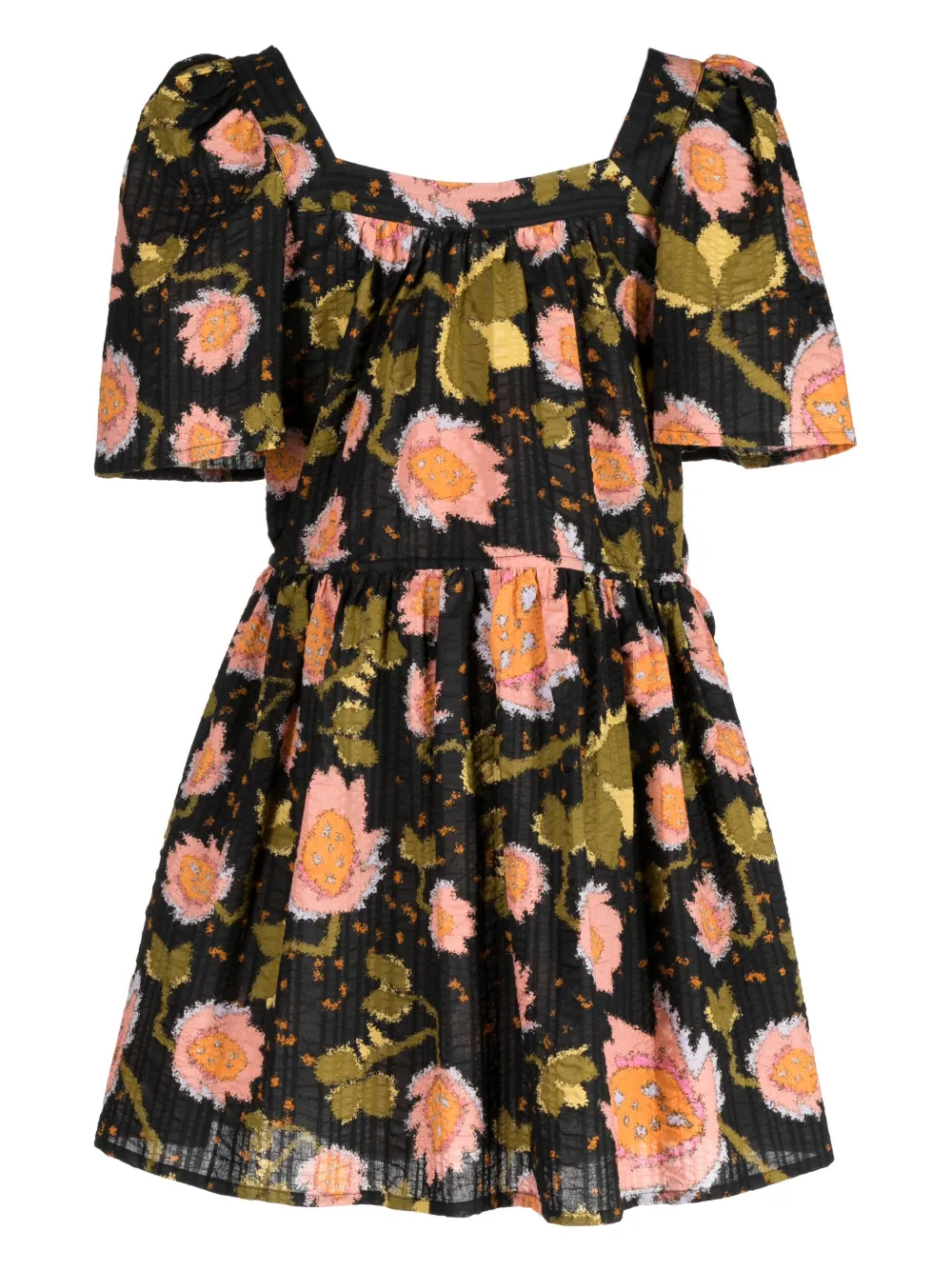 Stella Nova Mini-jurk met bloemenprint - Zwart
