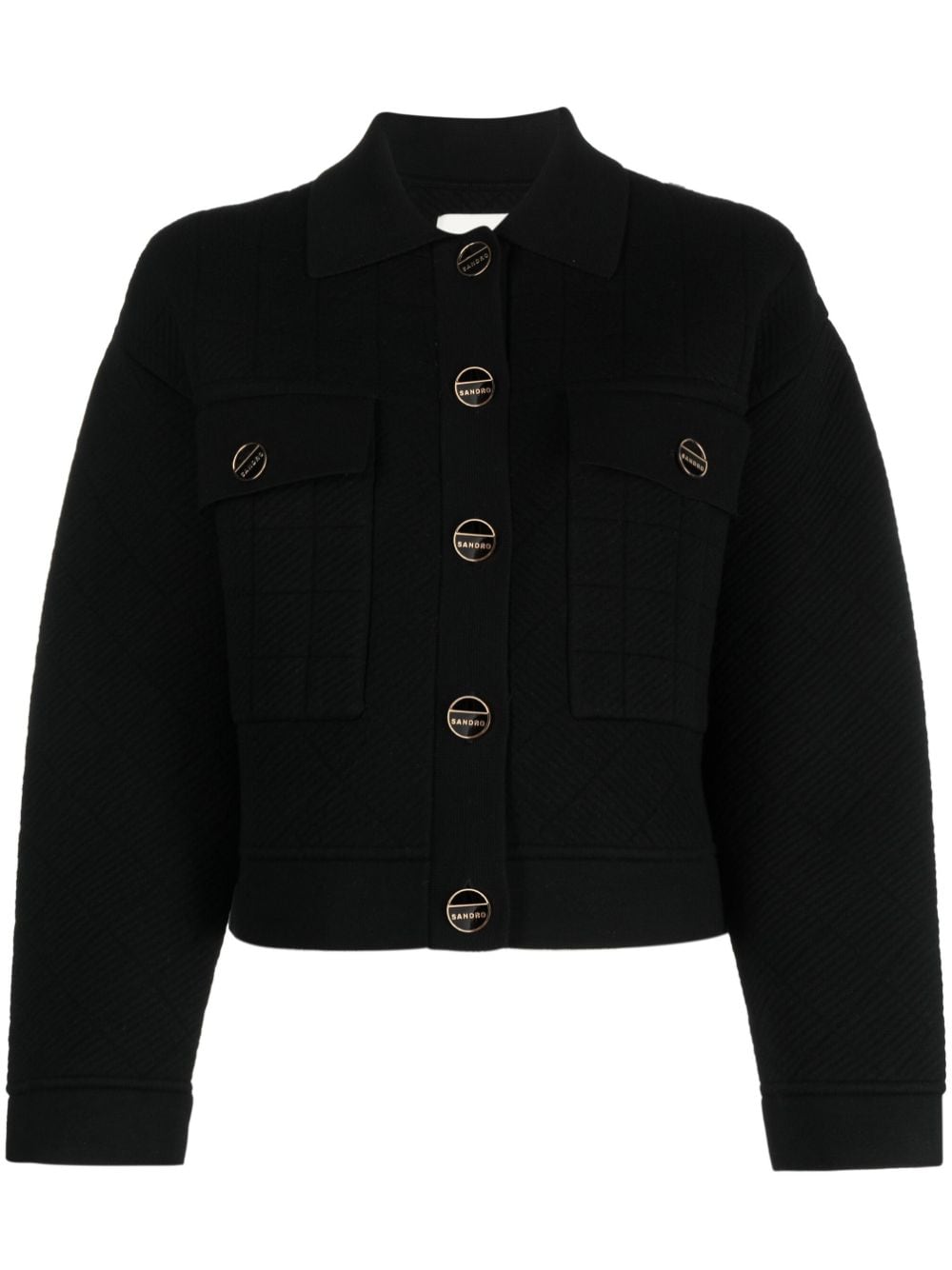 SANDRO Knitted Cropped Cardigan - Farfetch