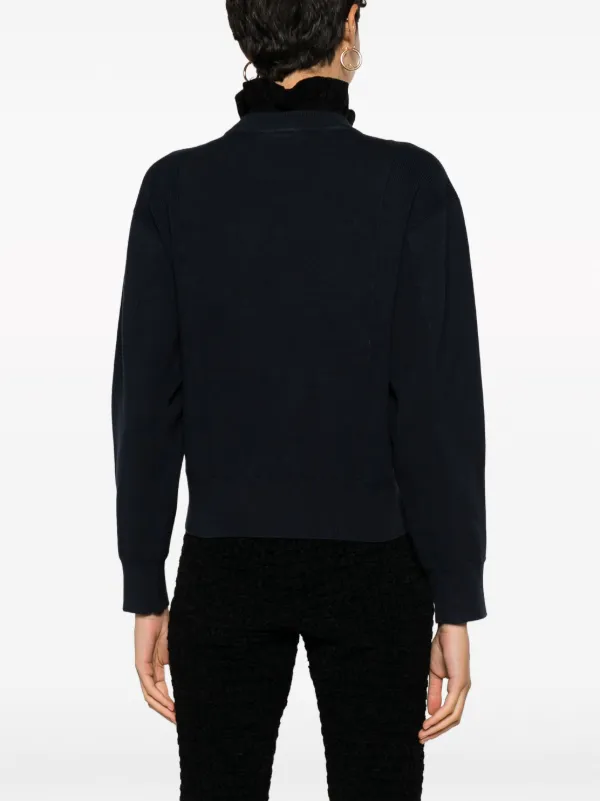 SANDRO logo patch ruffle collar Sweatshirt Farfetch