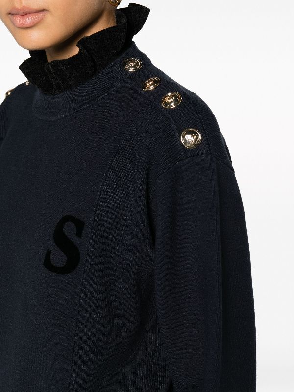 Mandarin collar online sweatshirt