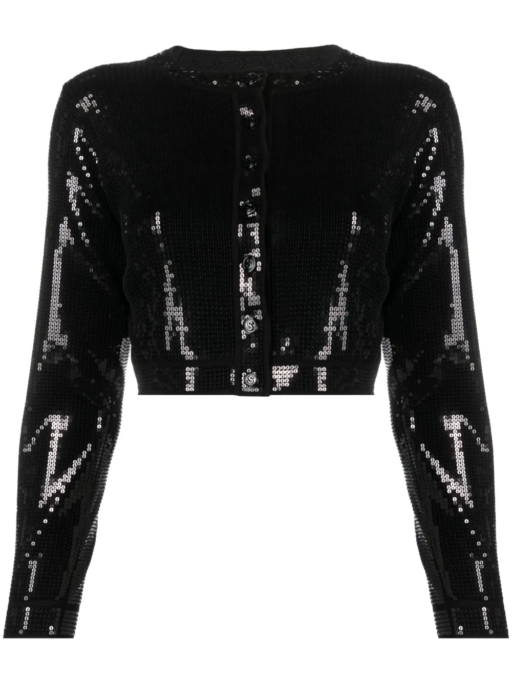 sequin-embellished cropped cardigan