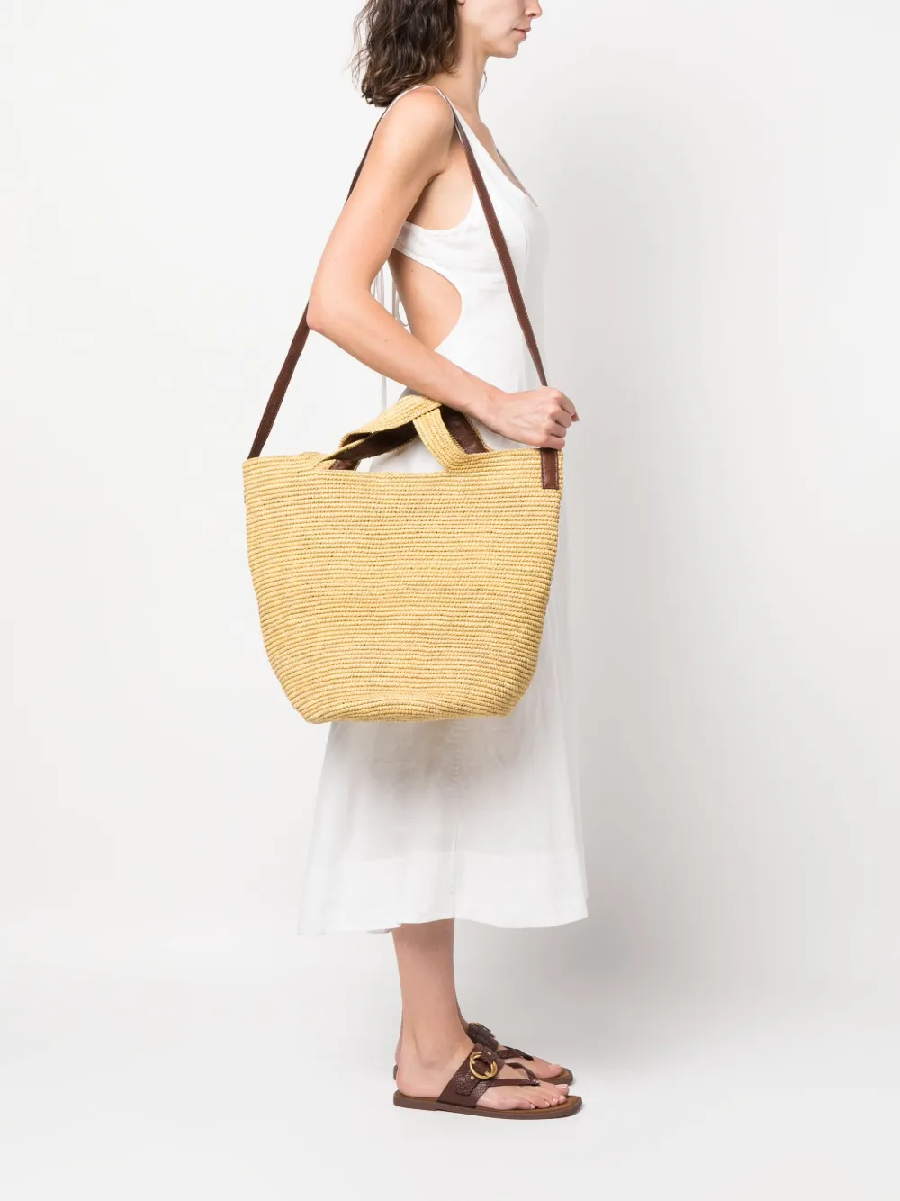 Sensi Studio Geweven shopper - Beige