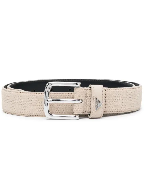 logo-plaque buckle belt