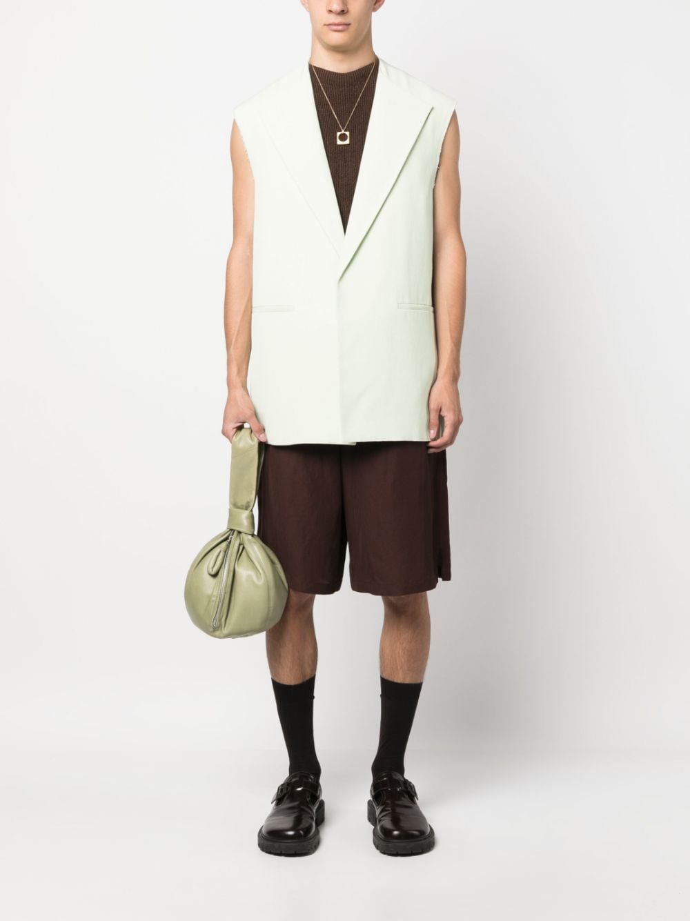 Shop Jil Sander V-neck Single-breasted Vest In Green