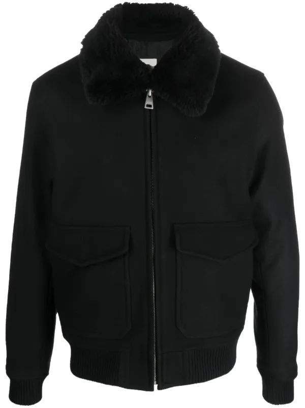 Sandro shearling hot sale jacket mens