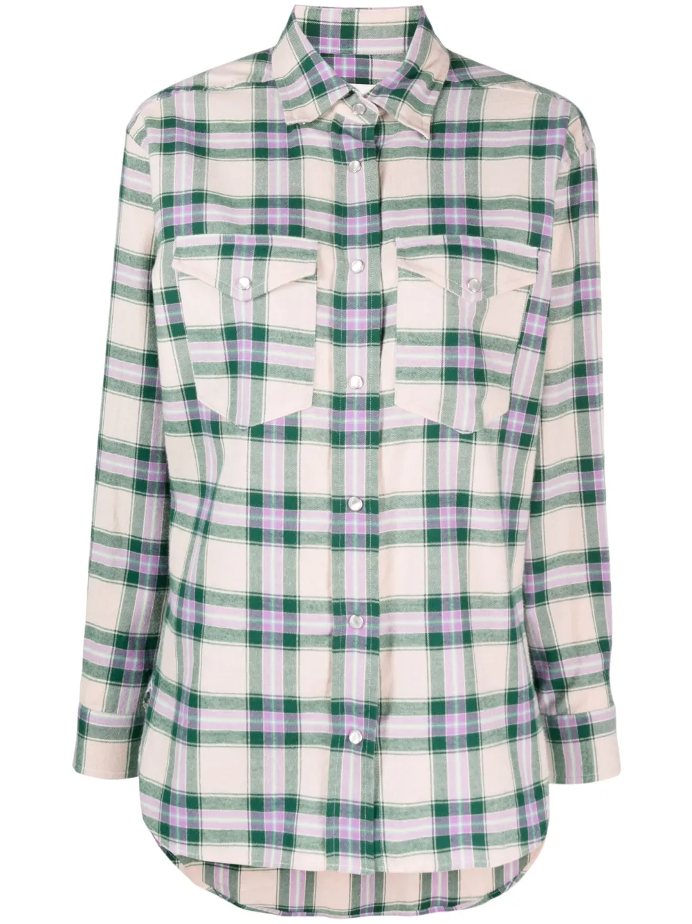 Isabel Marant Étoile Mayola Plaid Cotton Shirt In Green