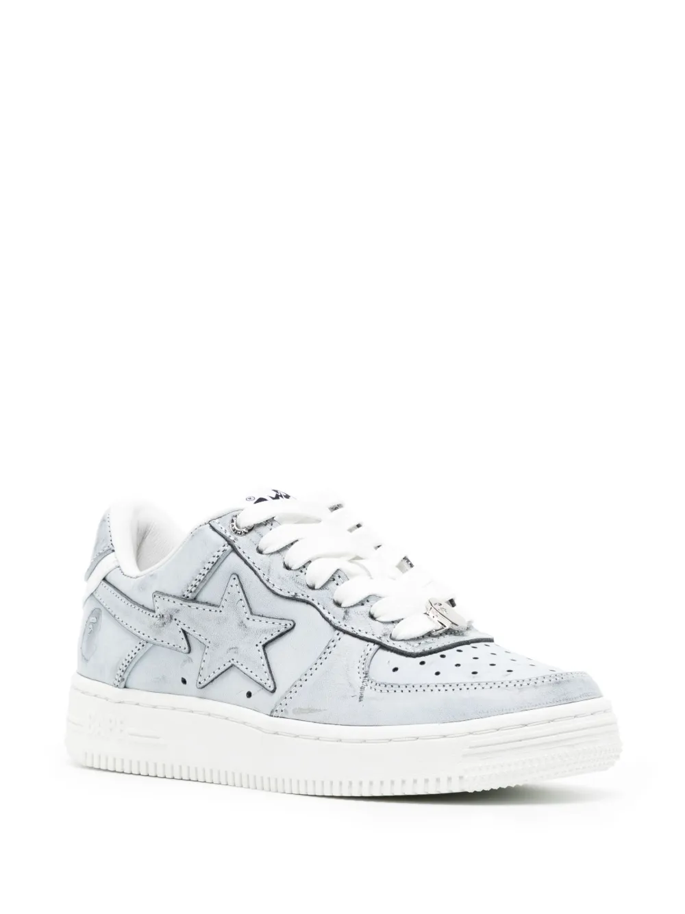 A BATHING APE® logo-patch low-top sneakers - Blauw