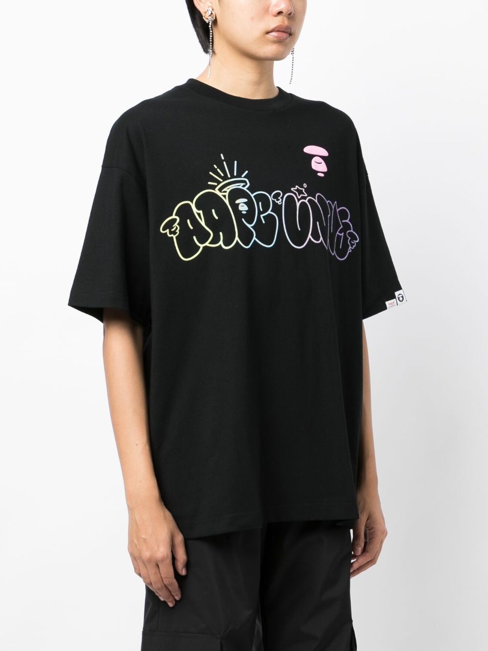 Shop Aape By A Bathing Ape Logo-print Cotton T-shirt In Schwarz