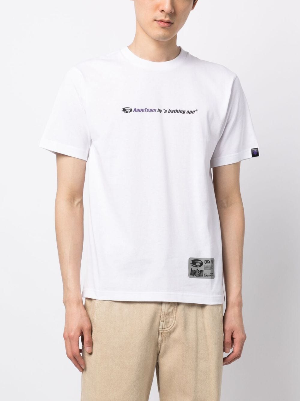 Shop Aape By A Bathing Ape Logo-print Cotton T-shirt In White