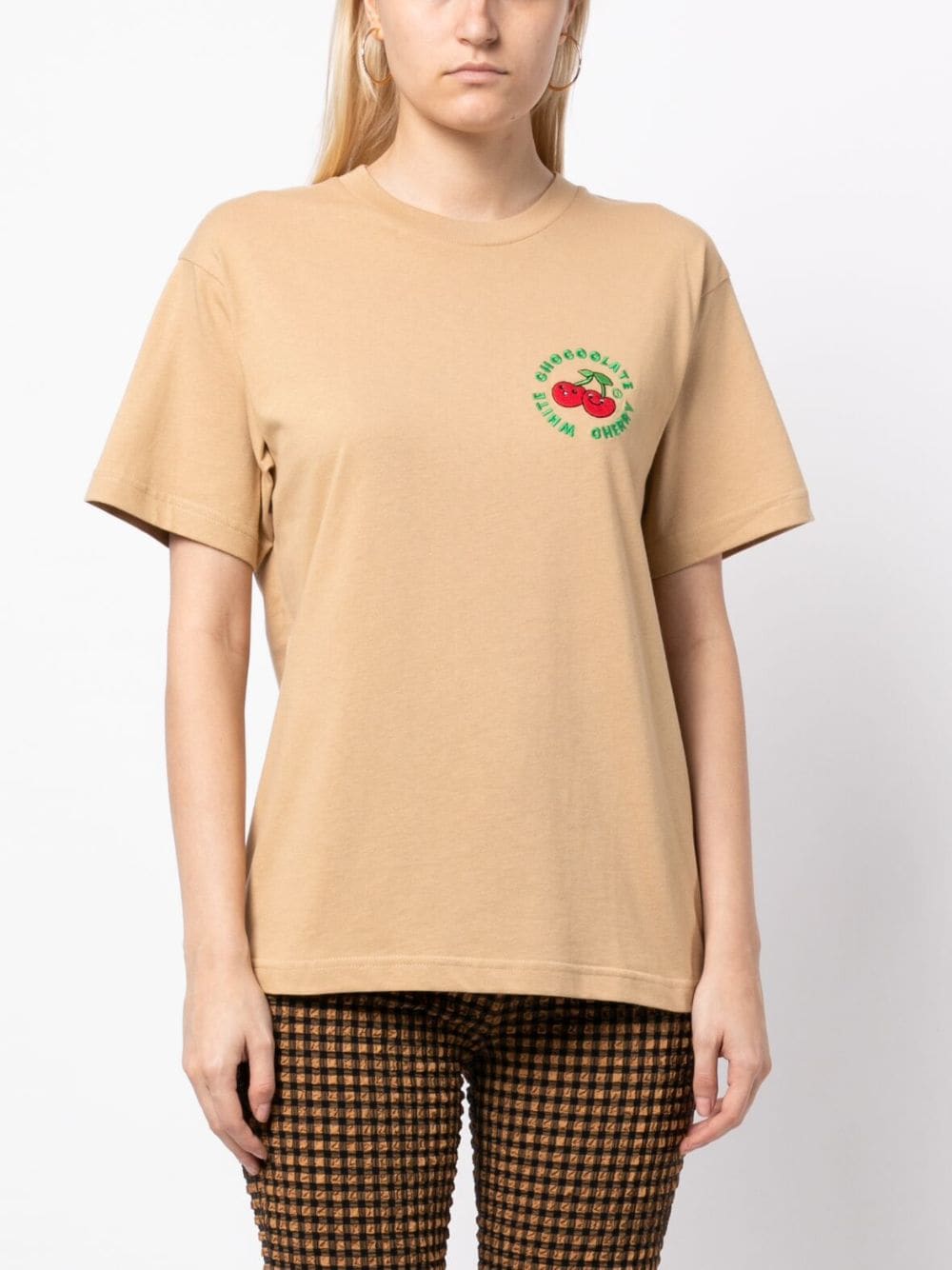 Shop Chocoolate Logo-print Cotton T-shirt In Brown