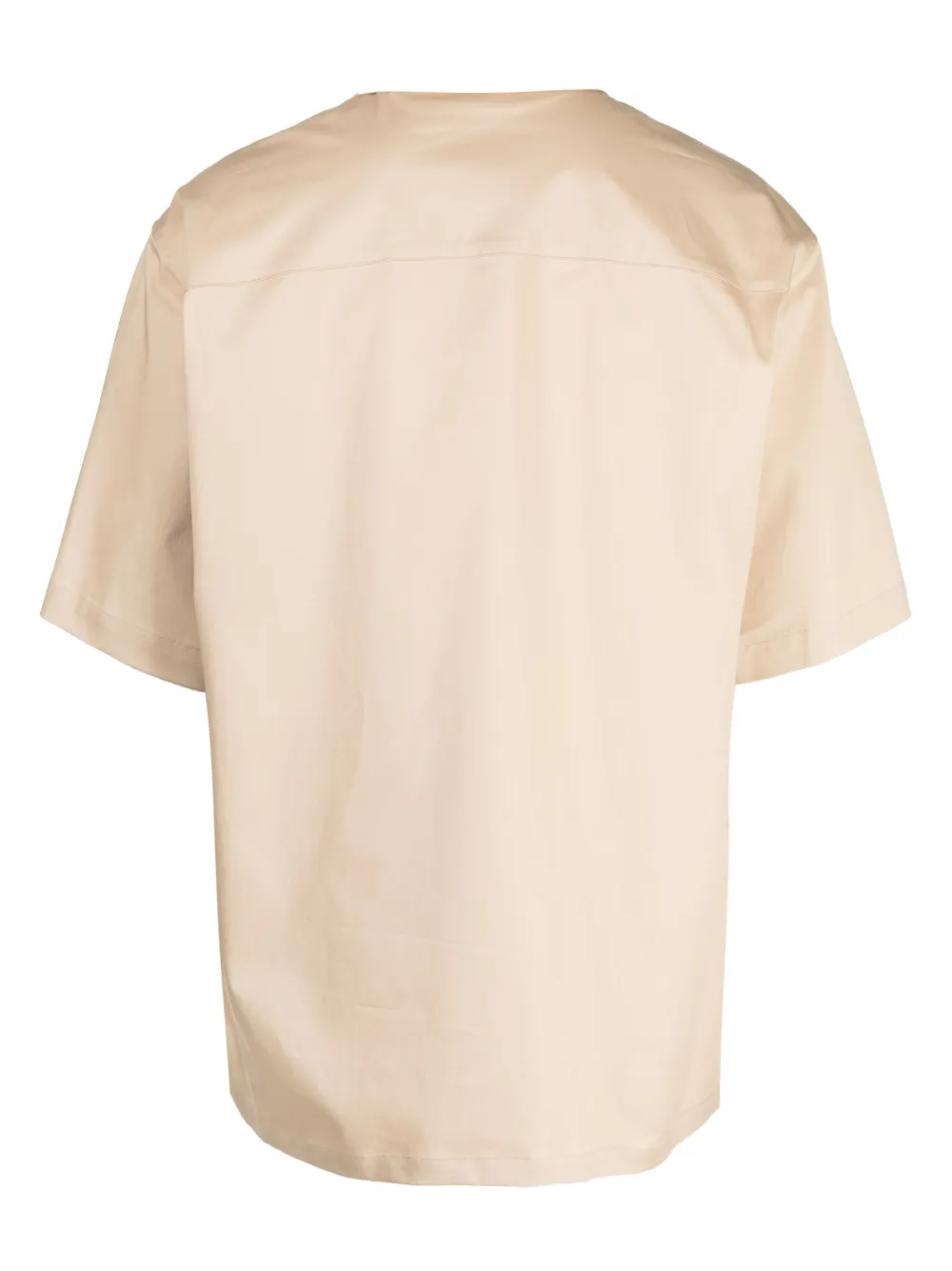 Shop Trussardi Logo-embroidered Short-sleeve Shirt In Neutrals