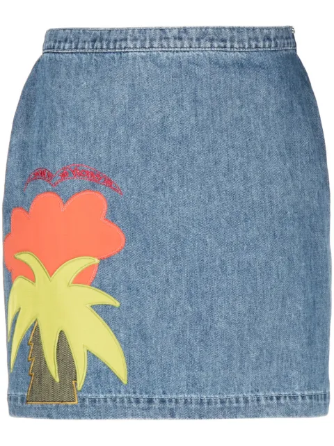 Marni appliqué-detail denim skirt