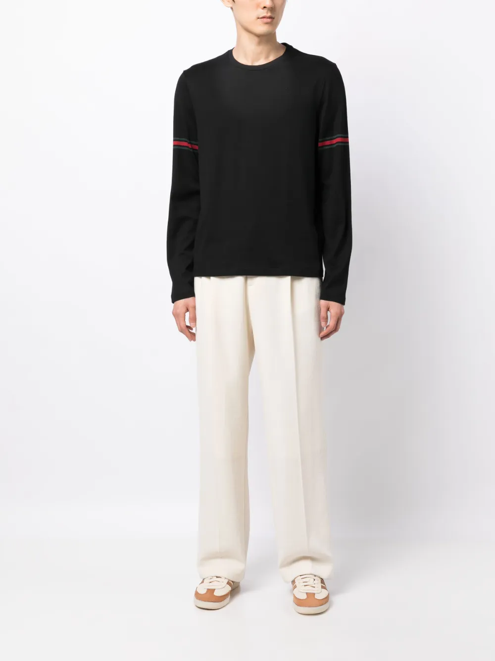 Gucci Gestreept T-shirt - Zwart