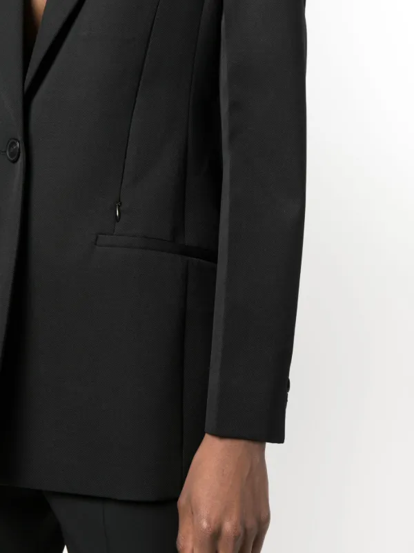 Givenchy single breasted cape blazer women Wool Cupro Mohair 38 Black