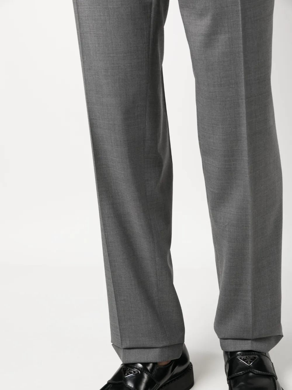 straight-leg wool tailored trousers
