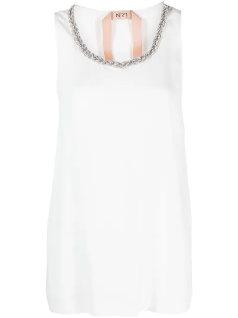 Nº21 braid-detailed sleeveless top