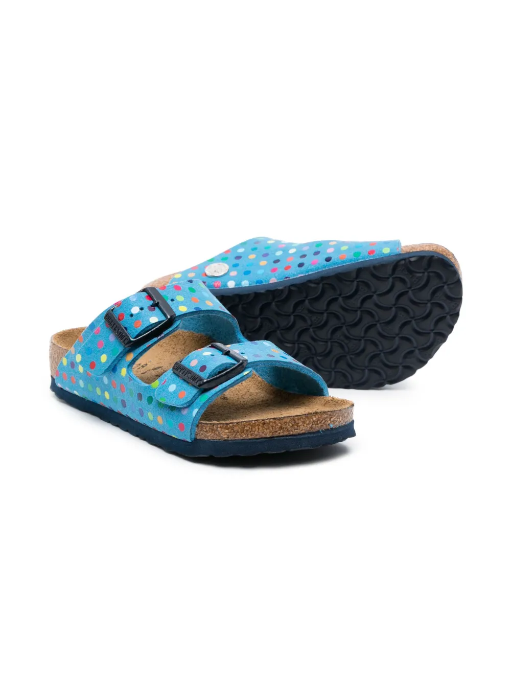 Birkenstock Kids Arizona polka dot sandals - Blauw