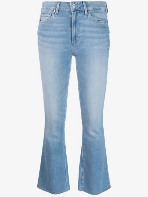 PAIGE logo-patch flared jeans