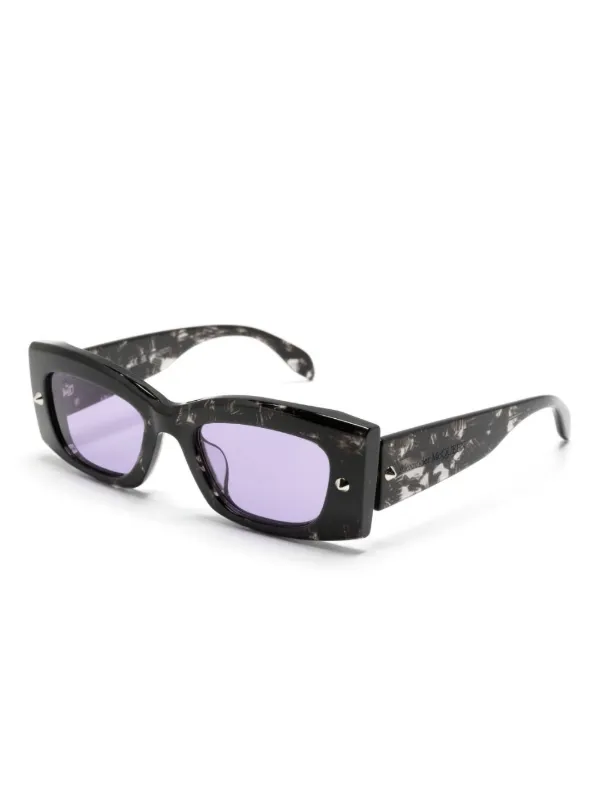 サングラス Alexander Mcqueen Black acetate Spike Studs sunglasses McQueen Spike Studs 53MM Square Acetate Sunglasses | Saks