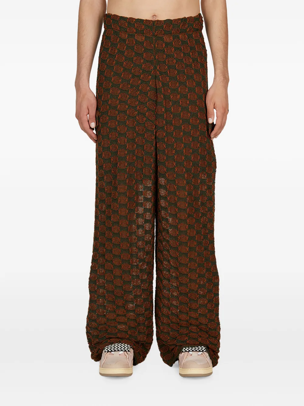 Isa Boulder checked drawstring trousers Bruin