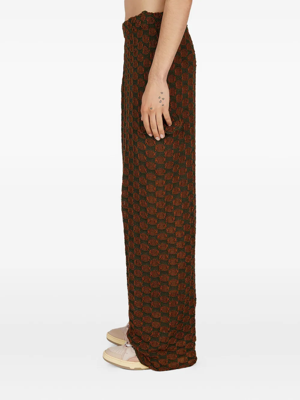 Isa Boulder checked drawstring trousers Bruin