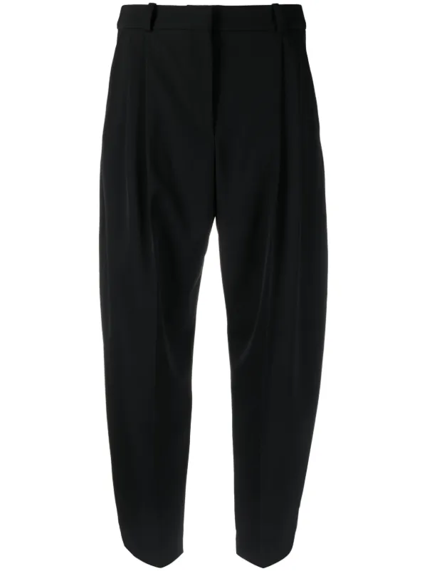 Stella McCartney Pleated High-rise Wool Pants in Black