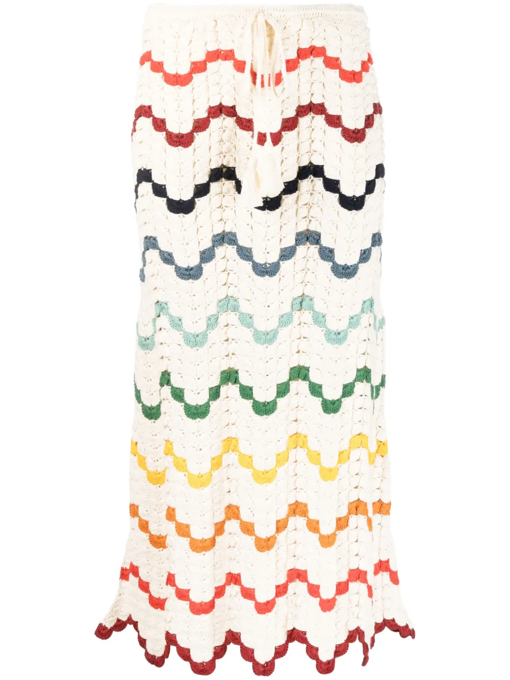 ESCVDO Musa crochet-knit geometric skirt