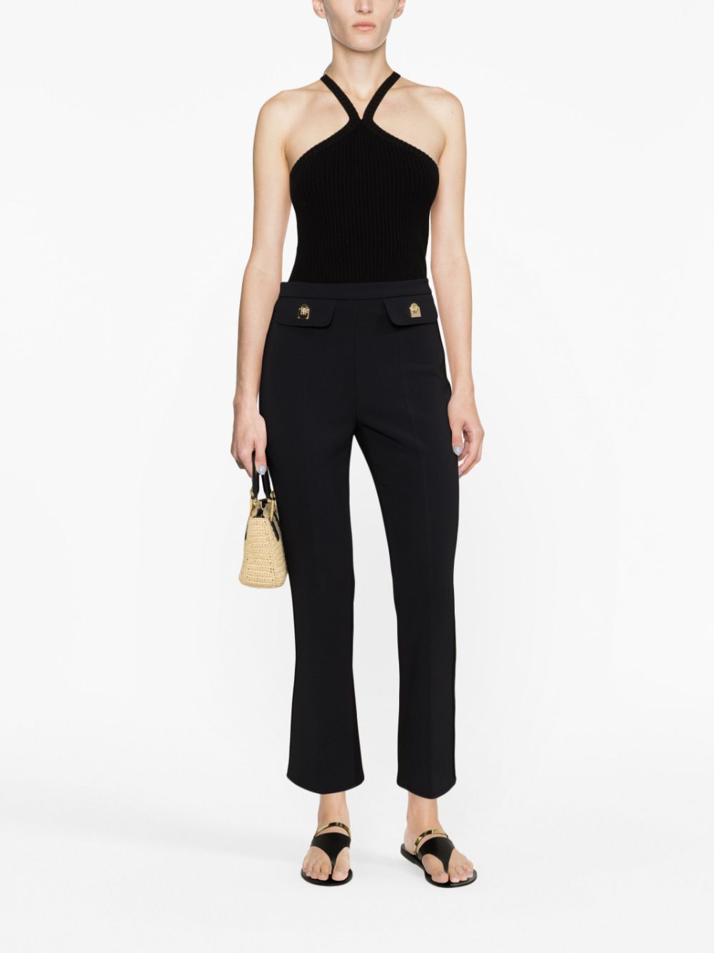 Elisabetta Franchi Cropped broek - Zwart