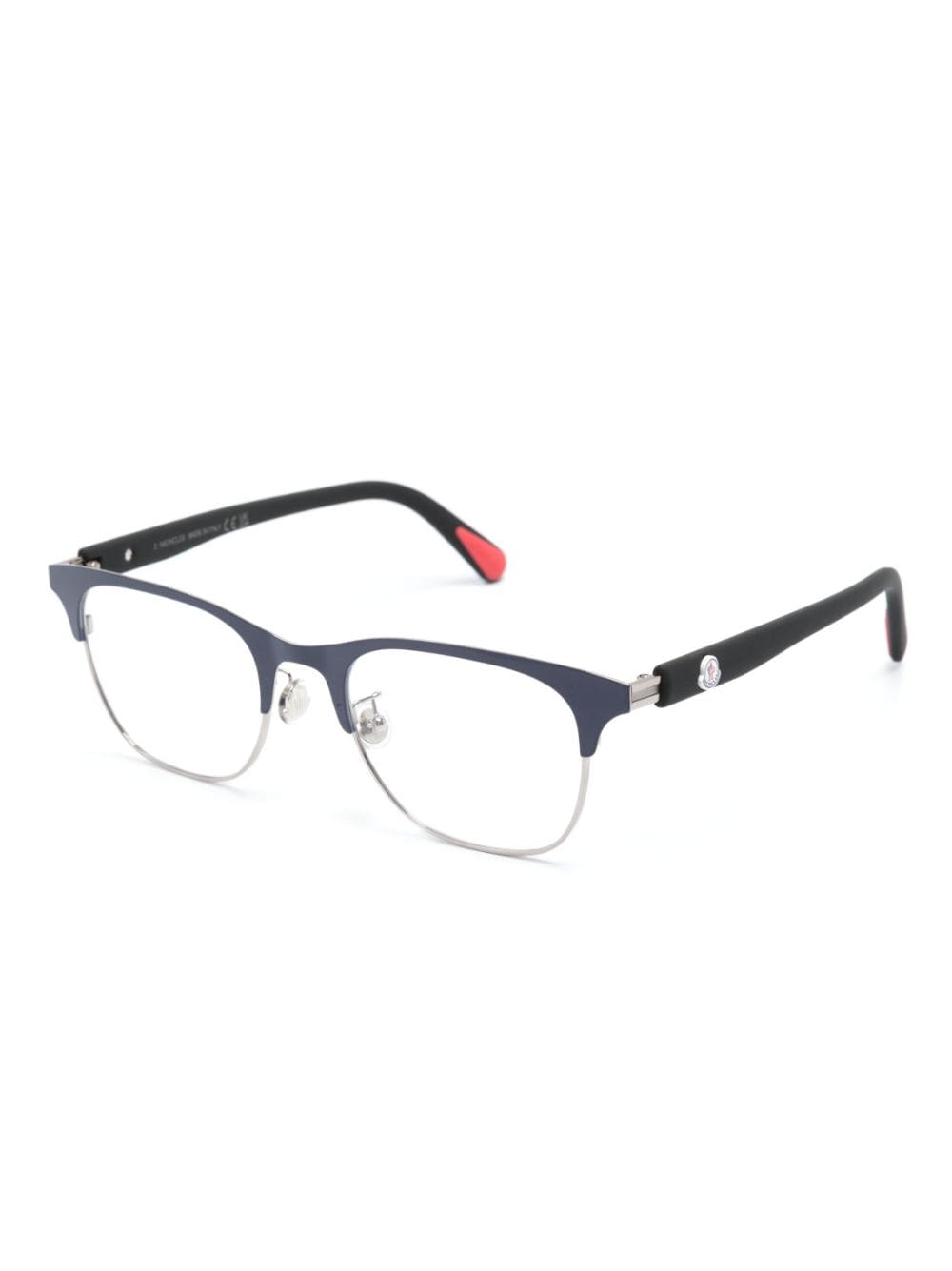 Moncler Eyewear logo-plaque square-frame glasses - Blauw