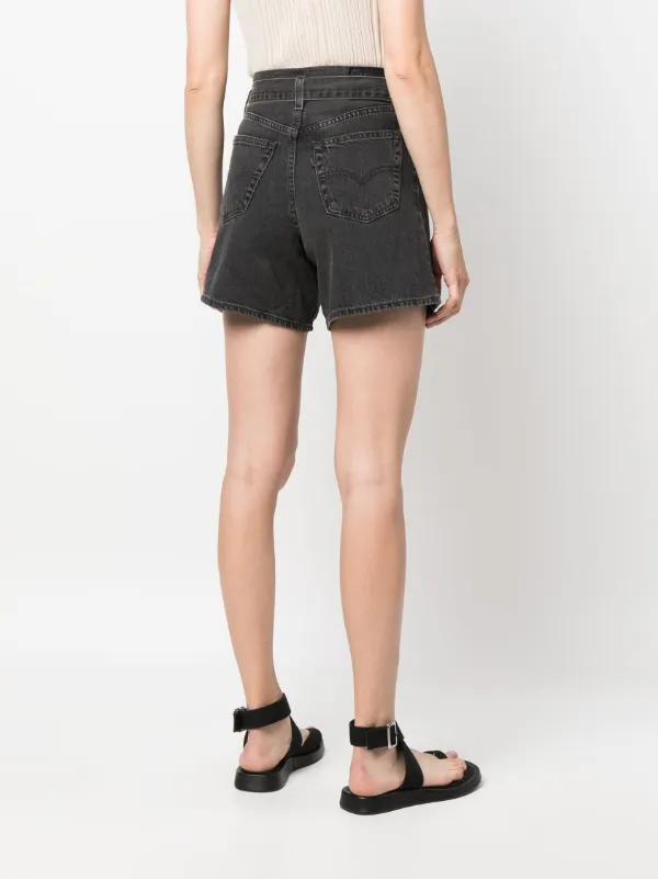 Levi's black high waisted hot sale shorts