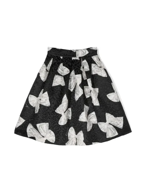 Monnalisa bow-print flared skirt