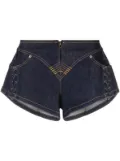 Jean Paul Gaultier lace-up denim shorts - Blue