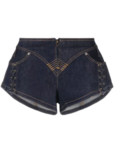 Jean Paul Gaultier lace-up denim shorts