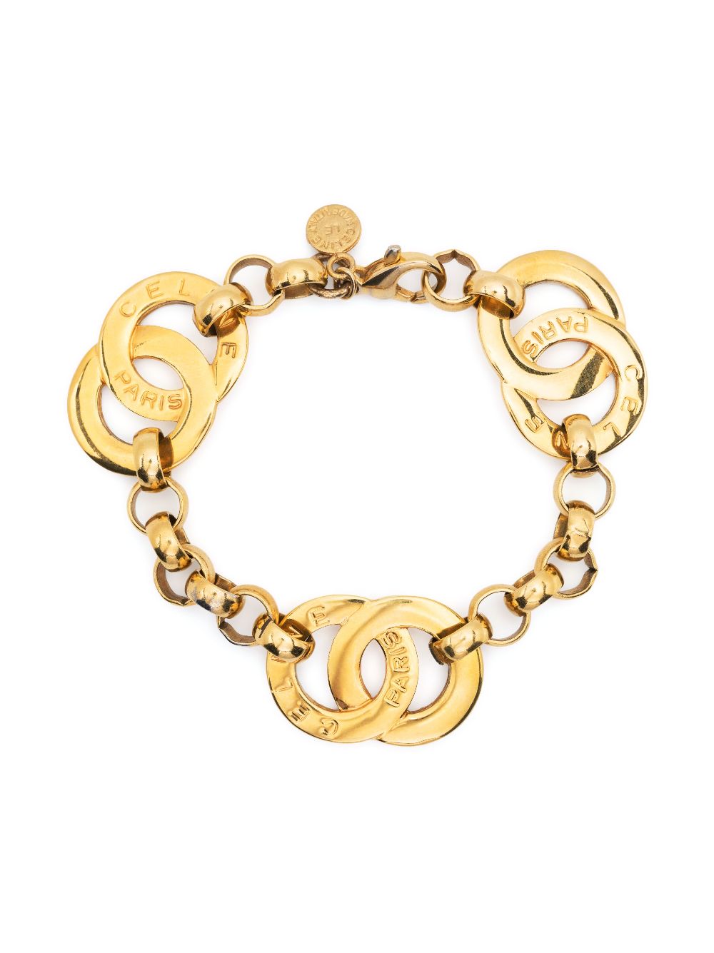 Céline Pre-Owned 1990s pre-owned circle-charm chain bracelet - Gold