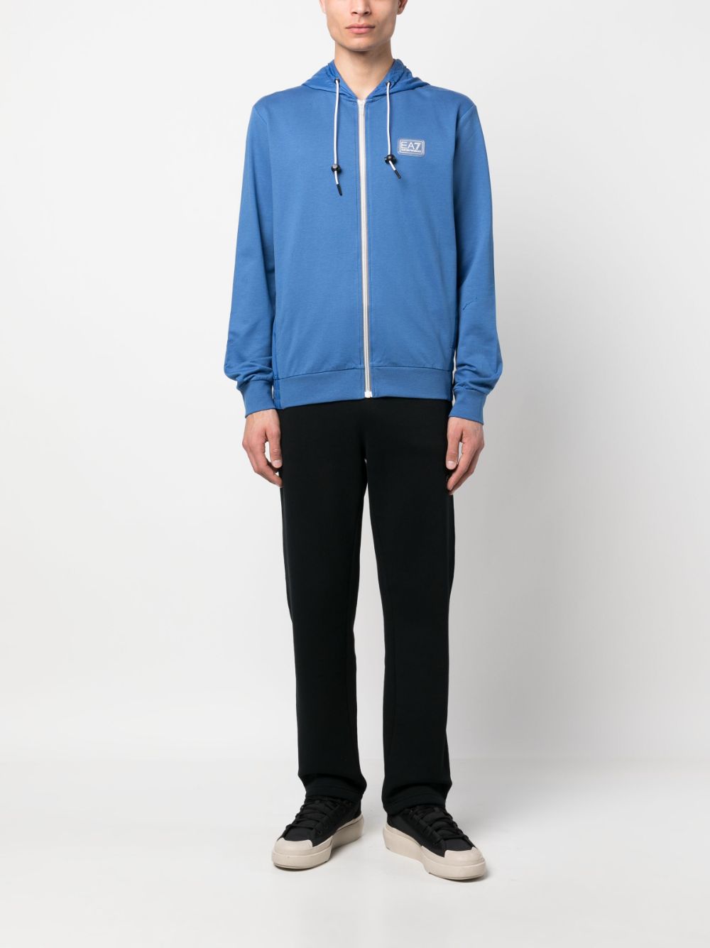 Ea7 Emporio Armani Hoodie met logopatch - Blauw