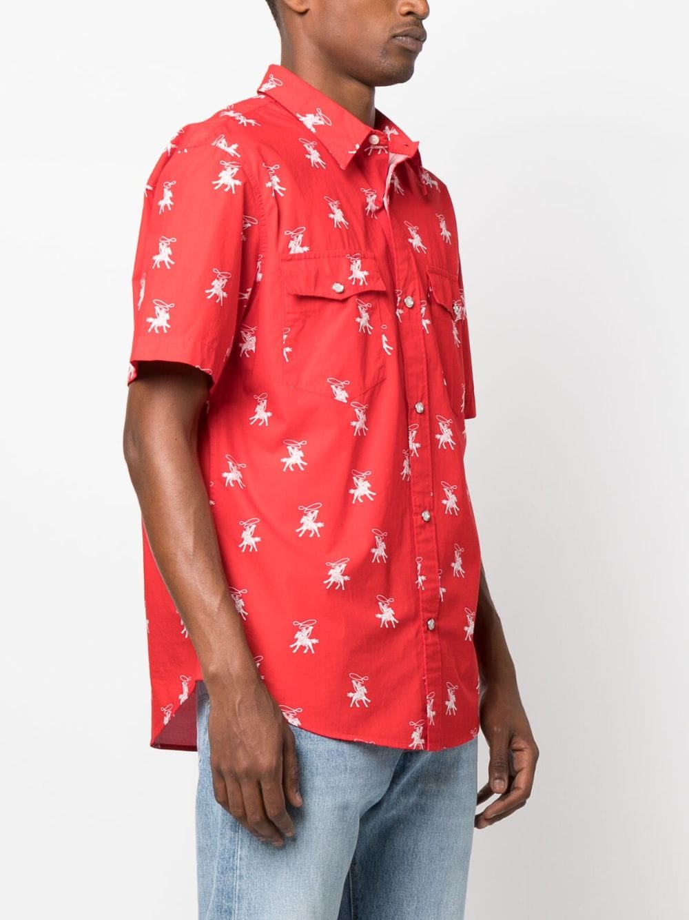Shop Levi's Horse-print Cotton Shirt In Rot