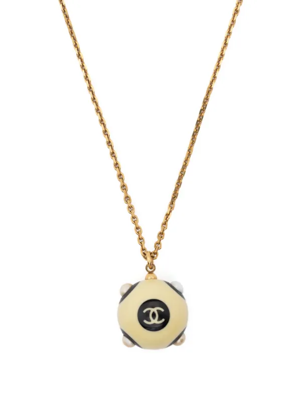 Black & White Chanel 14K Gold Filled Dainty Chain Necklace