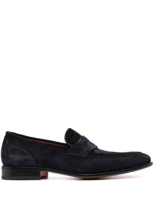 Mocassins en daim à entaille penny - Santoni - Modalova