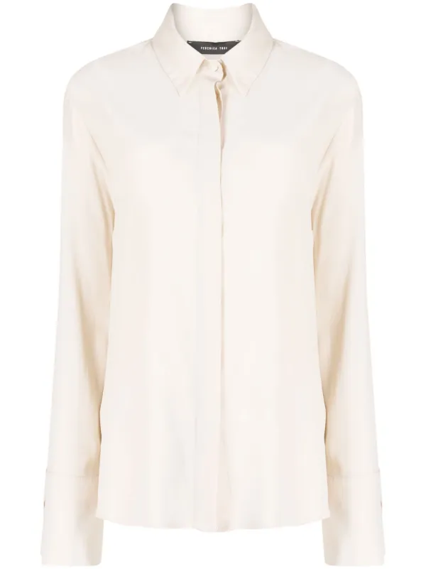 Tシャツ・カットソー FEDERICA TOSI SS25 CAMICIA RETE PAILLETTES (41109 40175) Federica Tosi Camicia Con Spacchi Sulle Maniche | Toni