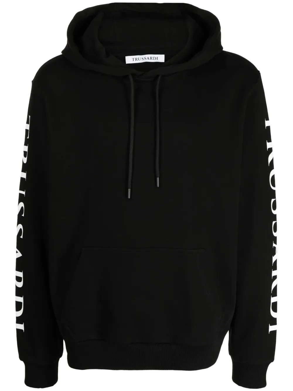 Trussardi Logo-print Cotton Hoodie In Black