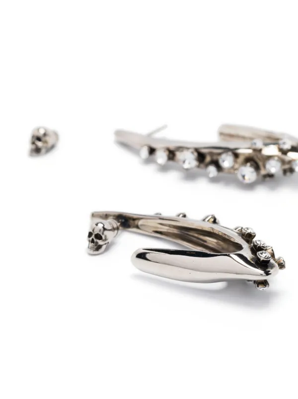 Alexander McQueen crystal-embellished Faceted Hoop Earrings Alexander McQueen crystal-embellished Faceted Hoop Earrings