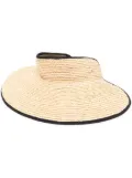 Helen Kaminski braided raffia visor hat - Neutrals