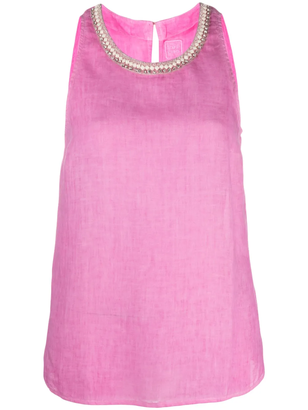 120 Lino Sleeveless Beaded trimdetail Top Farfetch