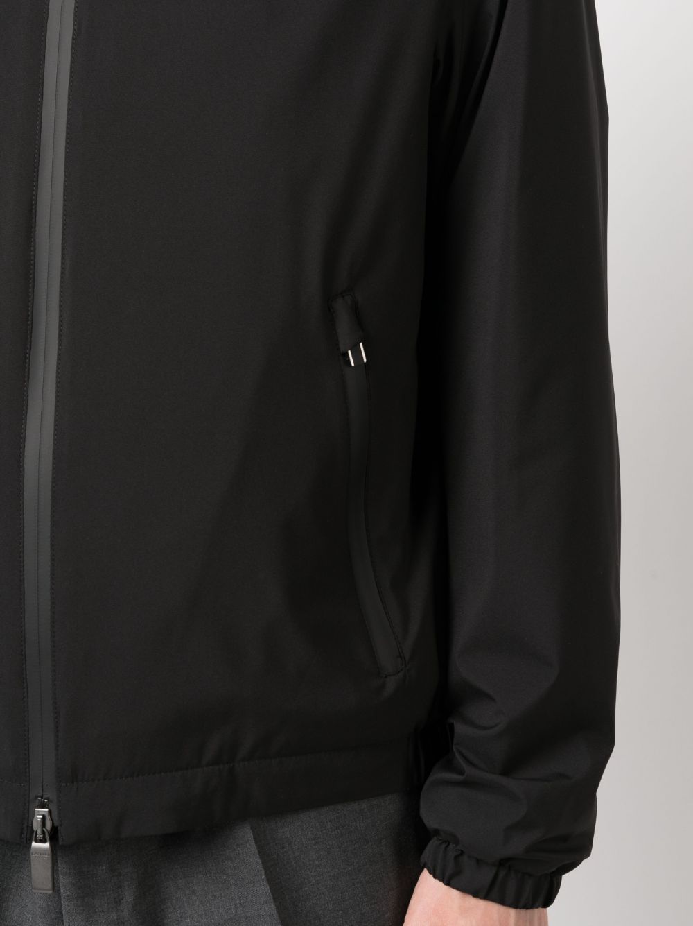 Shop Canali Zip-up Long-sleeve Jacket In Black