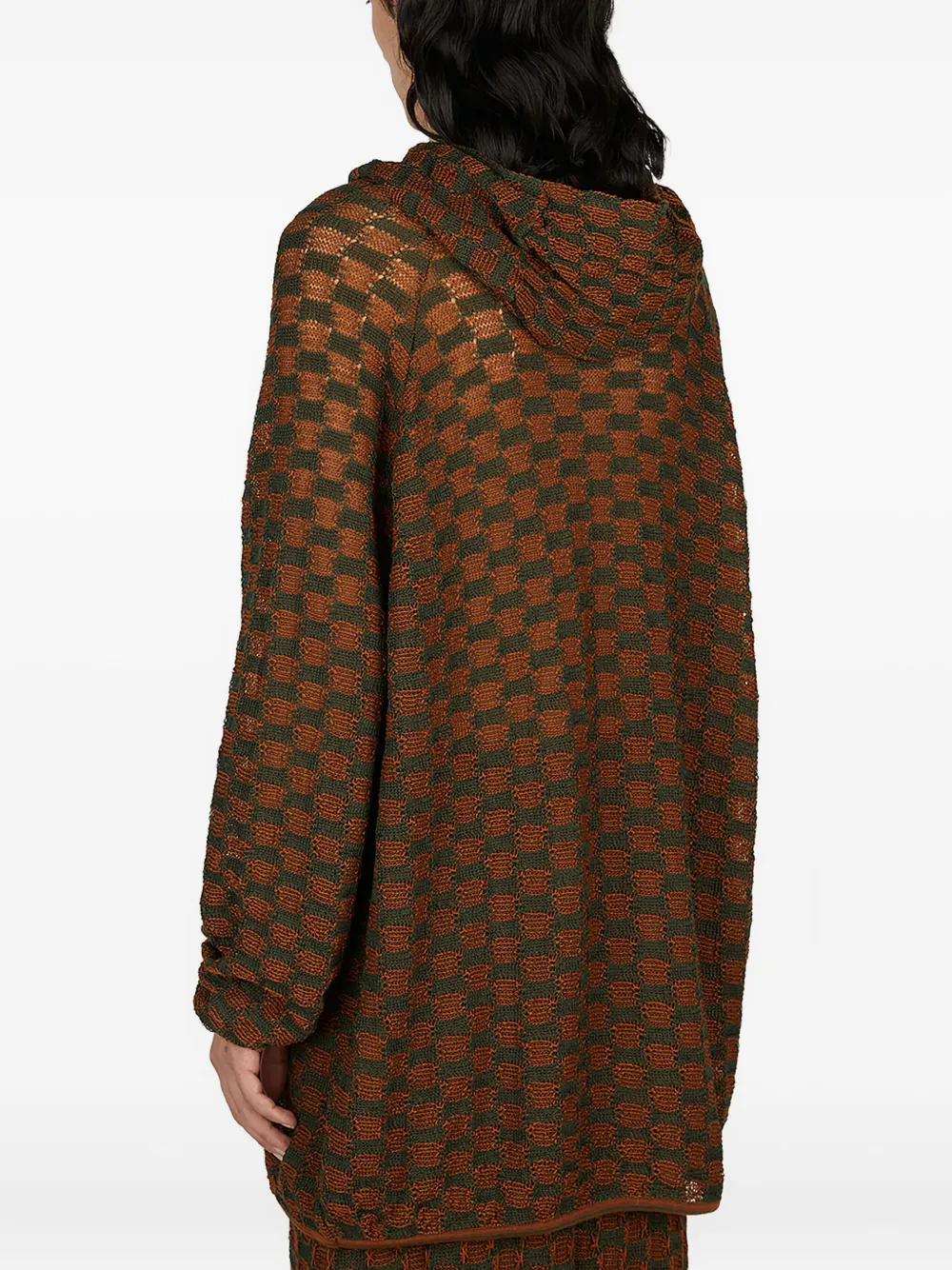 Isa Boulder Hoodie met patroon Bruin