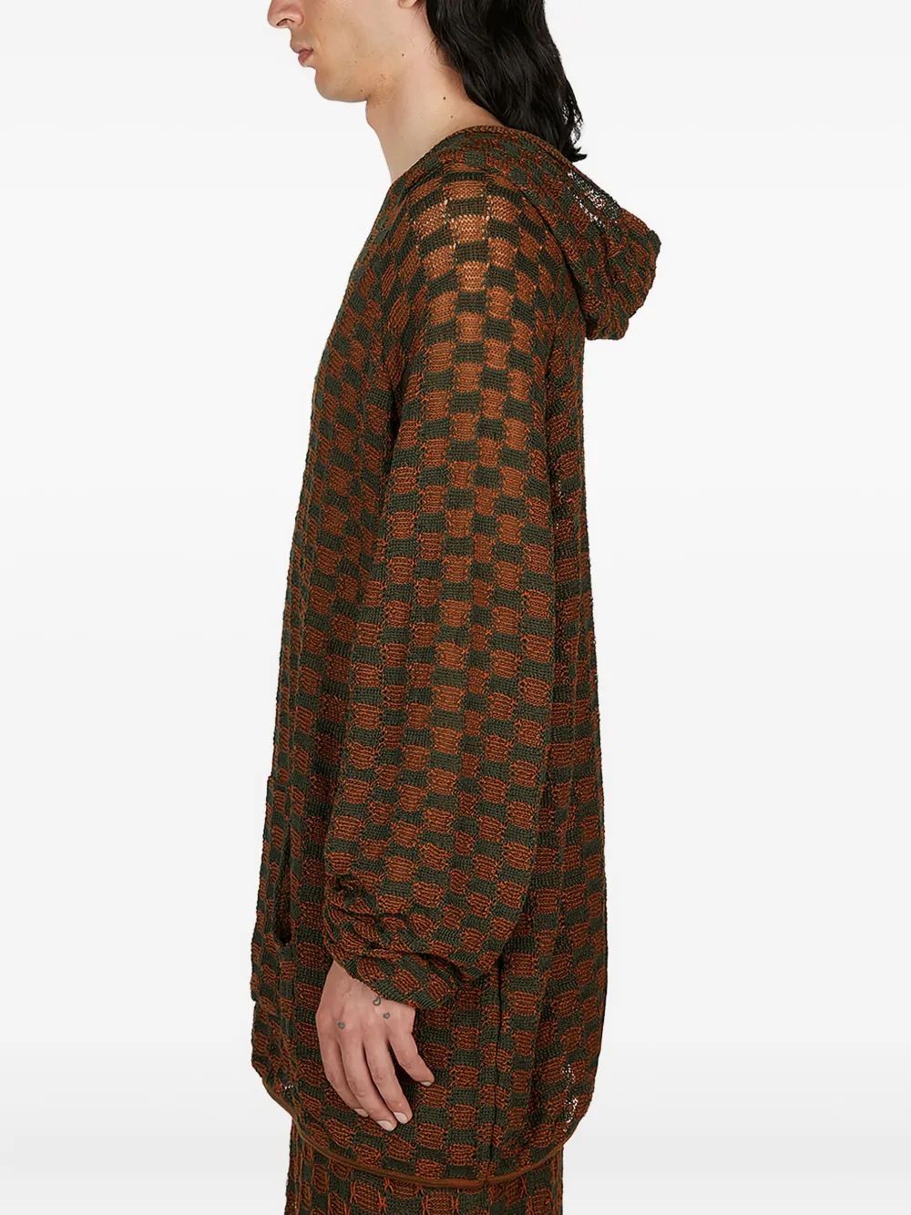 Isa Boulder Hoodie met patroon Bruin