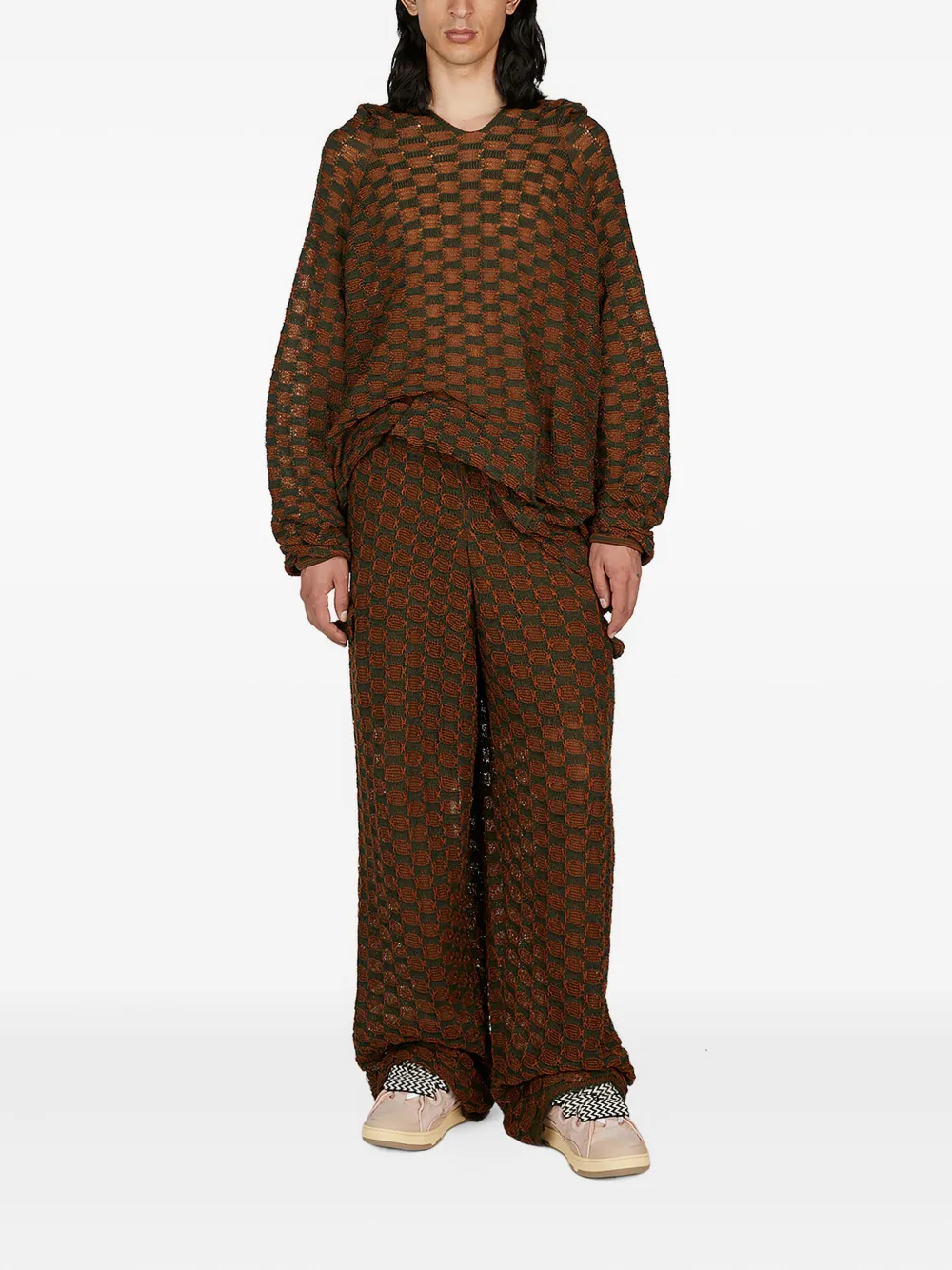 Isa Boulder Hoodie met patroon Bruin